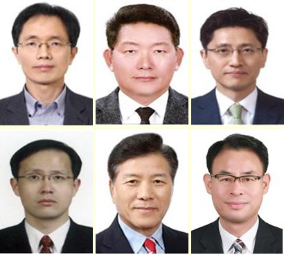 윗줄 왼쪽부터 조홍선 공정거래위원회 부위원장, 고광효 관세청장, 김윤상 조달청장.  아랫줄 왼쪽부터 이형일 통계청장, 김경안 새만금개발청장, 강희업 대도시권광역교통위원회 위원장.  대통령실 제공